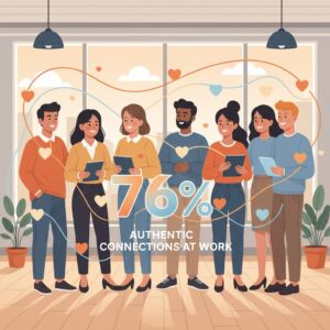 Diverse colleagues connecting authentically in a modern workplace